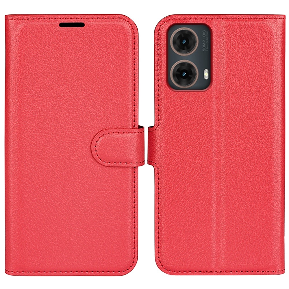 Litchi knížkové pouzdro na Motorola Moto G85 5G - červené