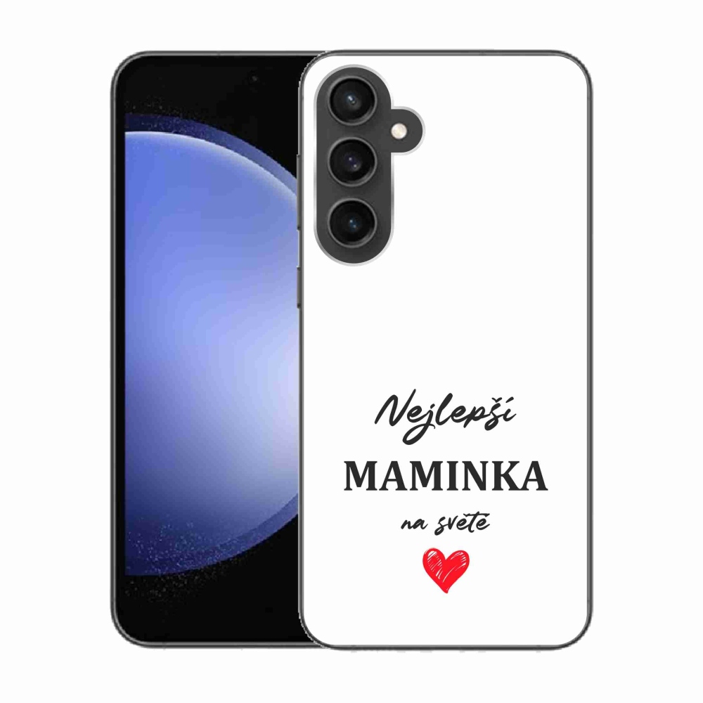 Gelový kryt mmCase na Samsung Galaxy S23 FE - nejlepší maminka 1 bílé pozadí