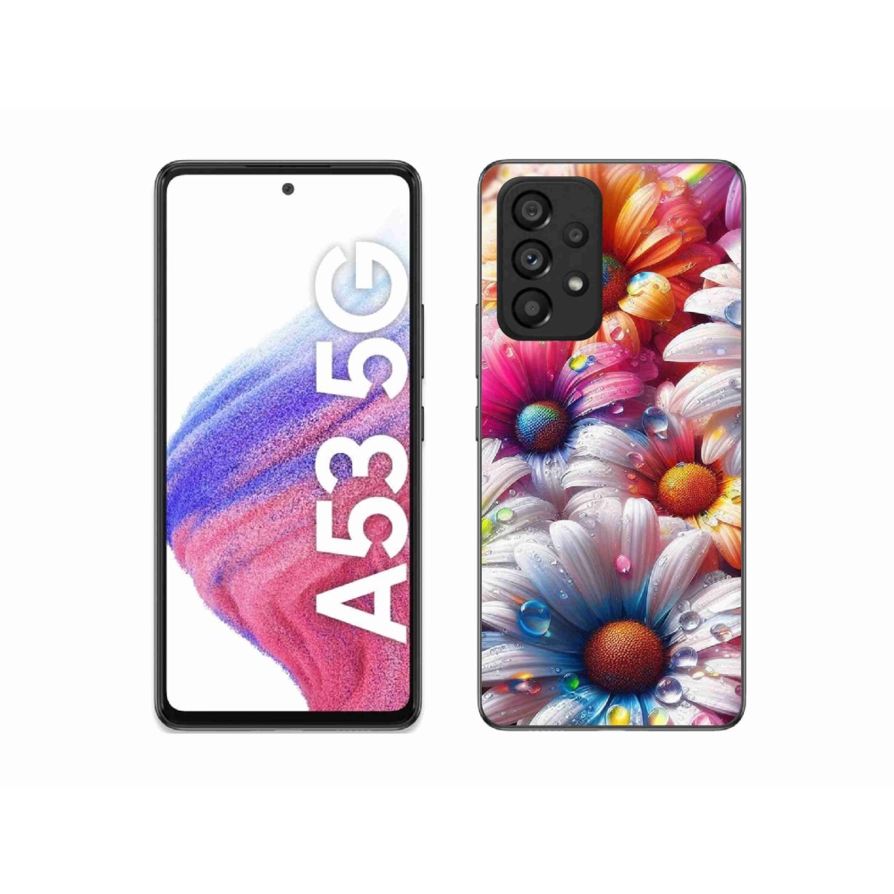 Gelový kryt mmCase na Samsung Galaxy A53 5G - barevné kopretiny