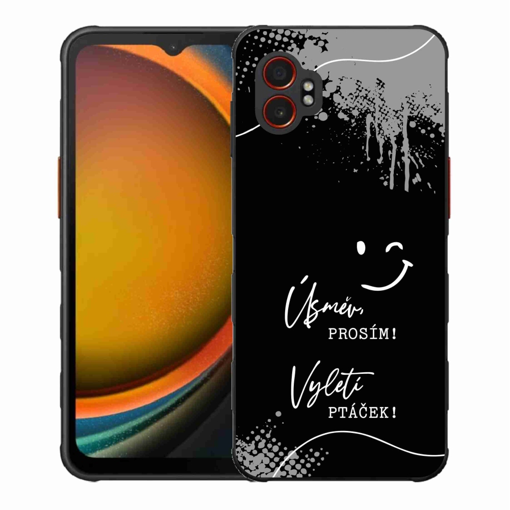 Gelový kryt mmCase na Samsung Galaxy Xcover 7 Pro - vtipný text 4 černé pozadí