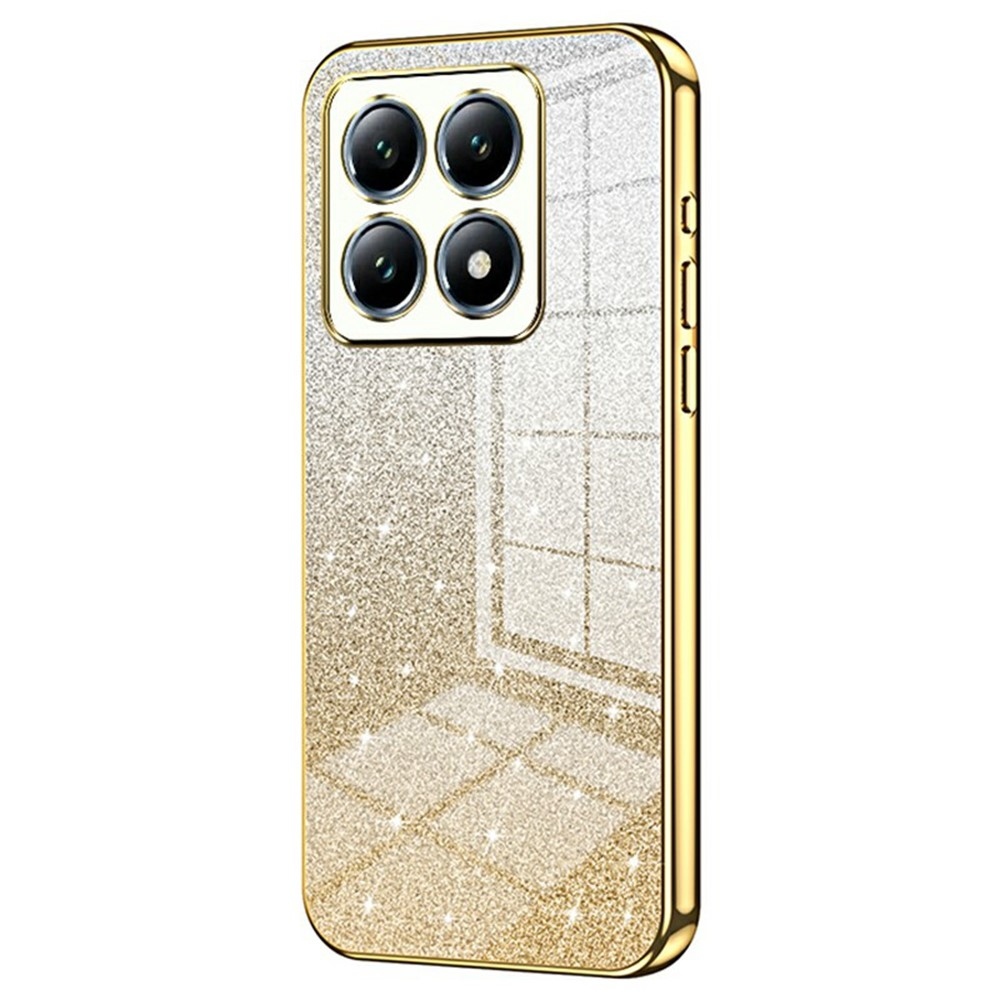 Cut gelový třpytivý obal na Xiaomi 14T Pro - zlatý