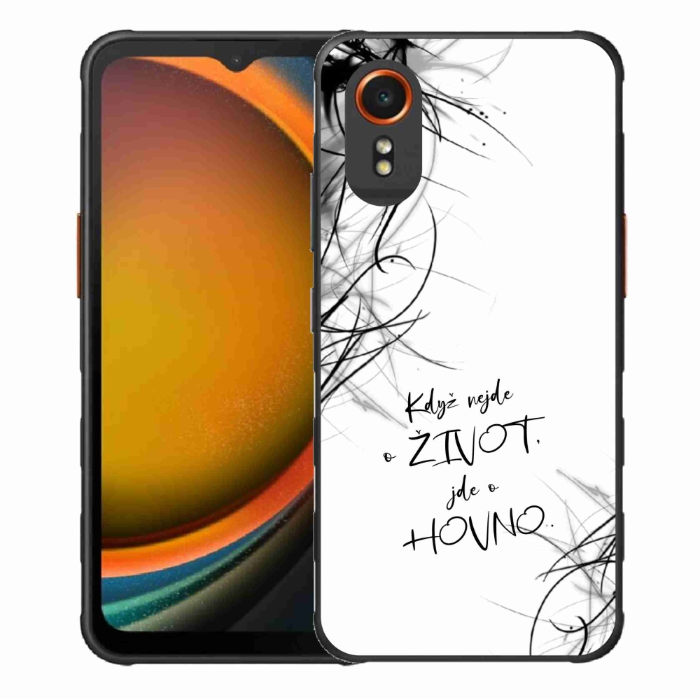Gelový kryt mmCase na Samsung Galaxy Xcover 7 - vtipný text 16 bílé pozadí