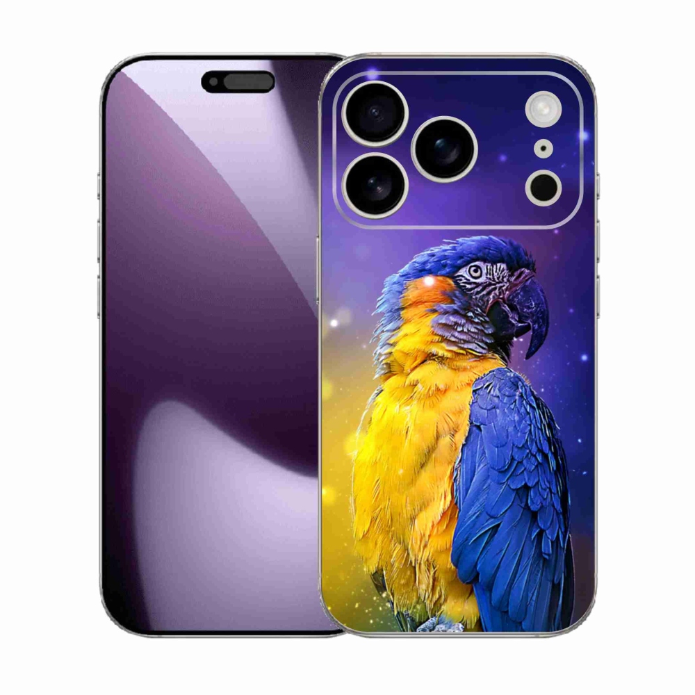 Gelový kryt mmCase na iPhone 17 Pro - papoušek ara 1