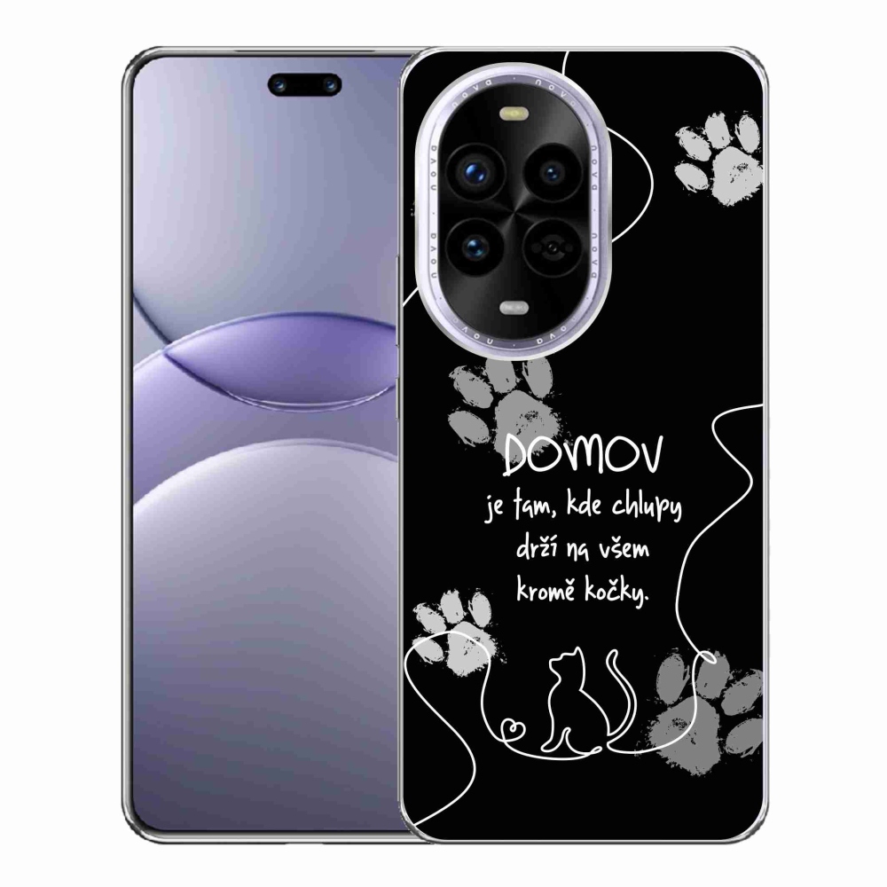 Gelový kryt mmCase na Huawei Nova 13 Pro 5G - kočičí motiv černé pozadí