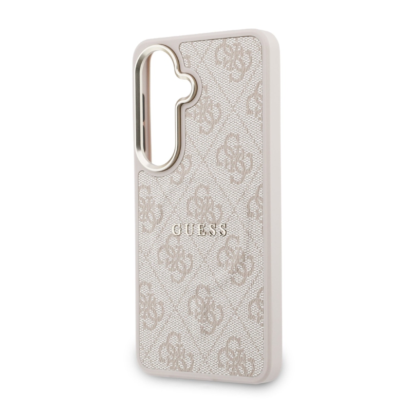 Guess PU Leather 4G Gold Frame Magnetic Zadní Kryt pro Samsung Galaxy S26+ Pink
