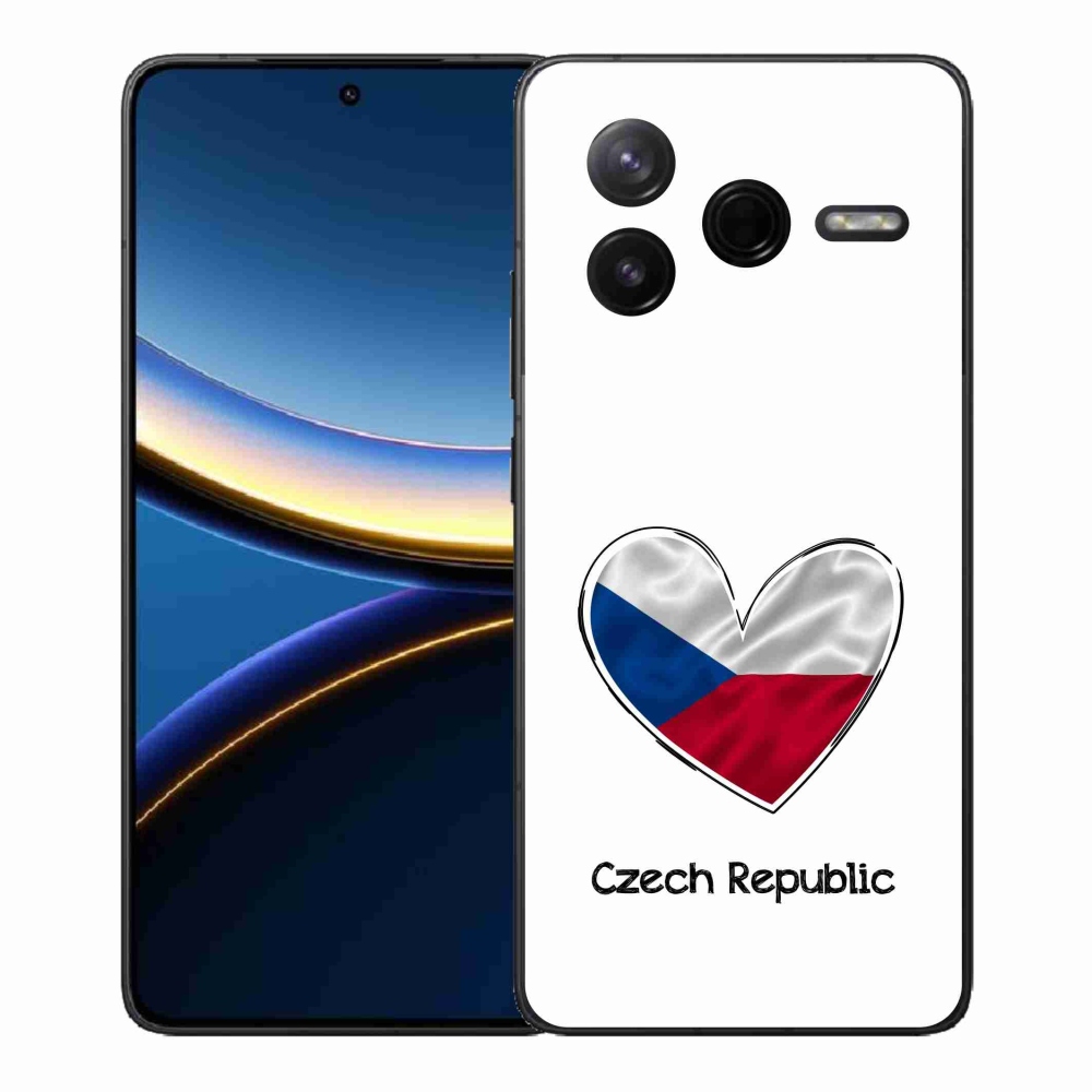 Gelový kryt mmCase na Xiaomi Poco F7 Pro - vlajka srdce bílé pozadí