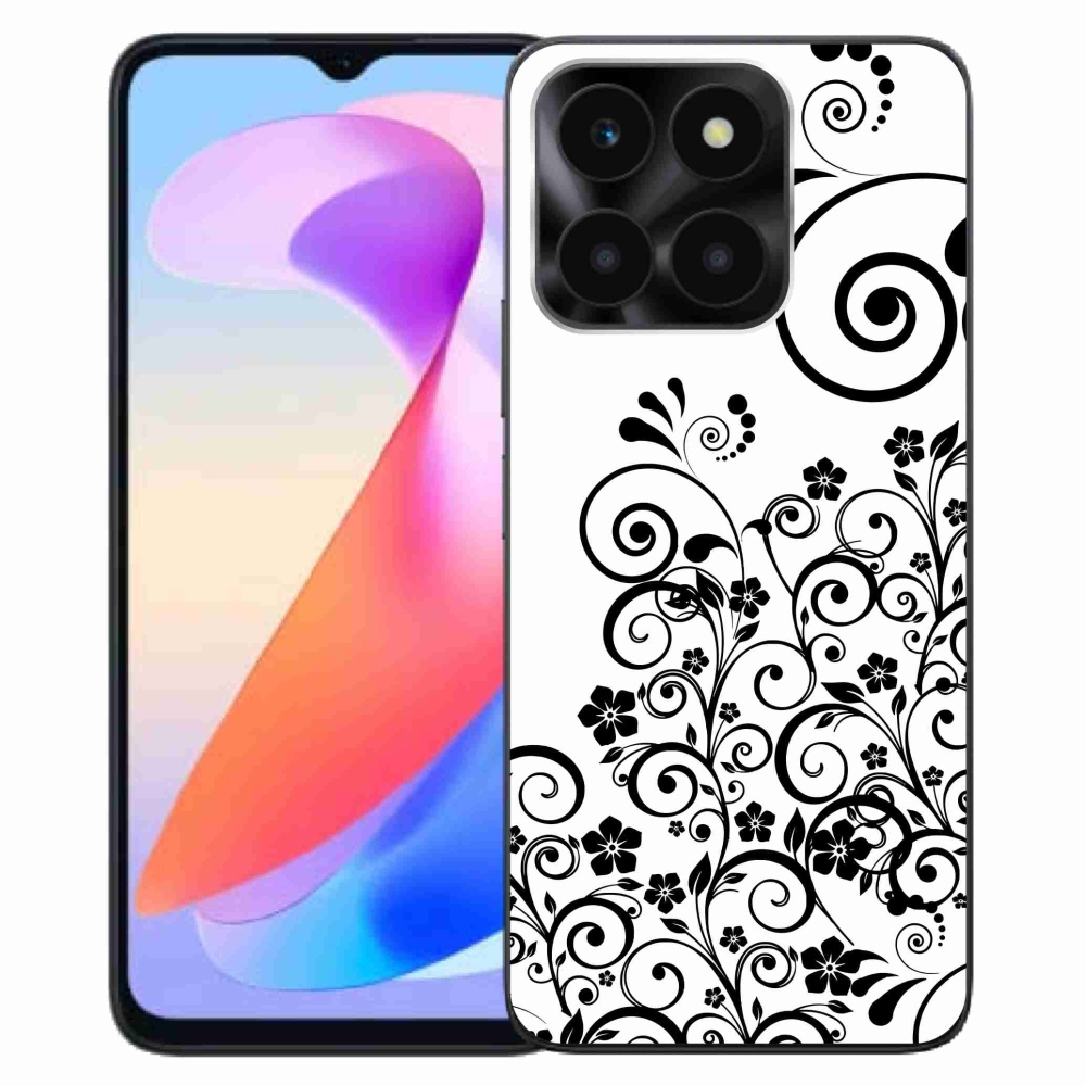 Gelový kryt mmCase na Honor X6a - černobílé květinové vzory