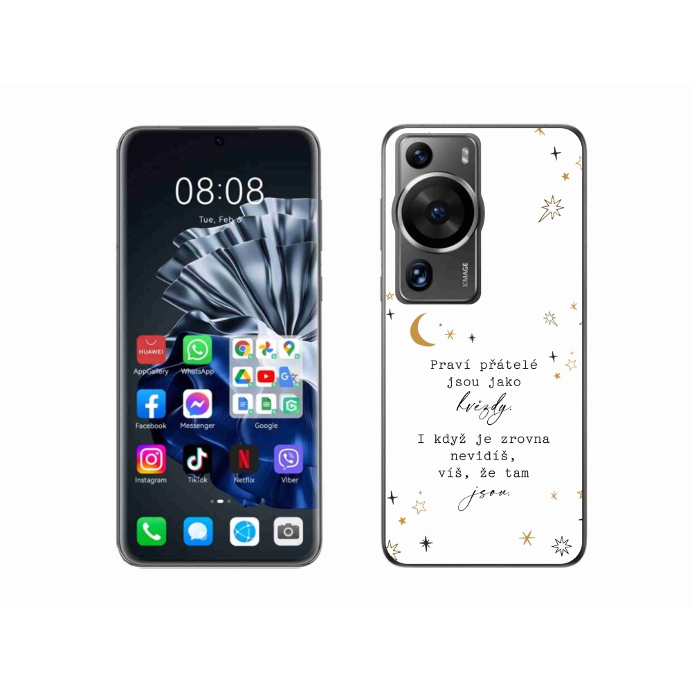 Gelový kryt mmCase na Huawei P60 Pro - citát 6 bílé pozadí