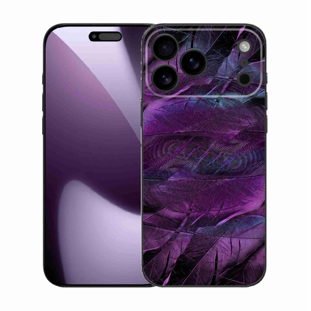 Gelový kryt mmCase na iPhone 17 Pro Max - fialová pírka