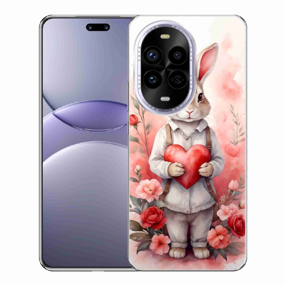 Gelový kryt mmCase na Huawei Nova 13 Pro 5G - zajíc se srdíčkem