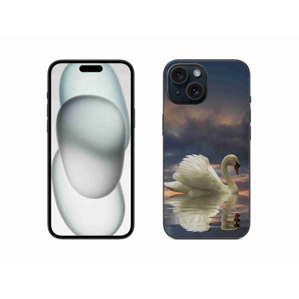 Gelový kryt mmCase na iPhone 15 - labuť
