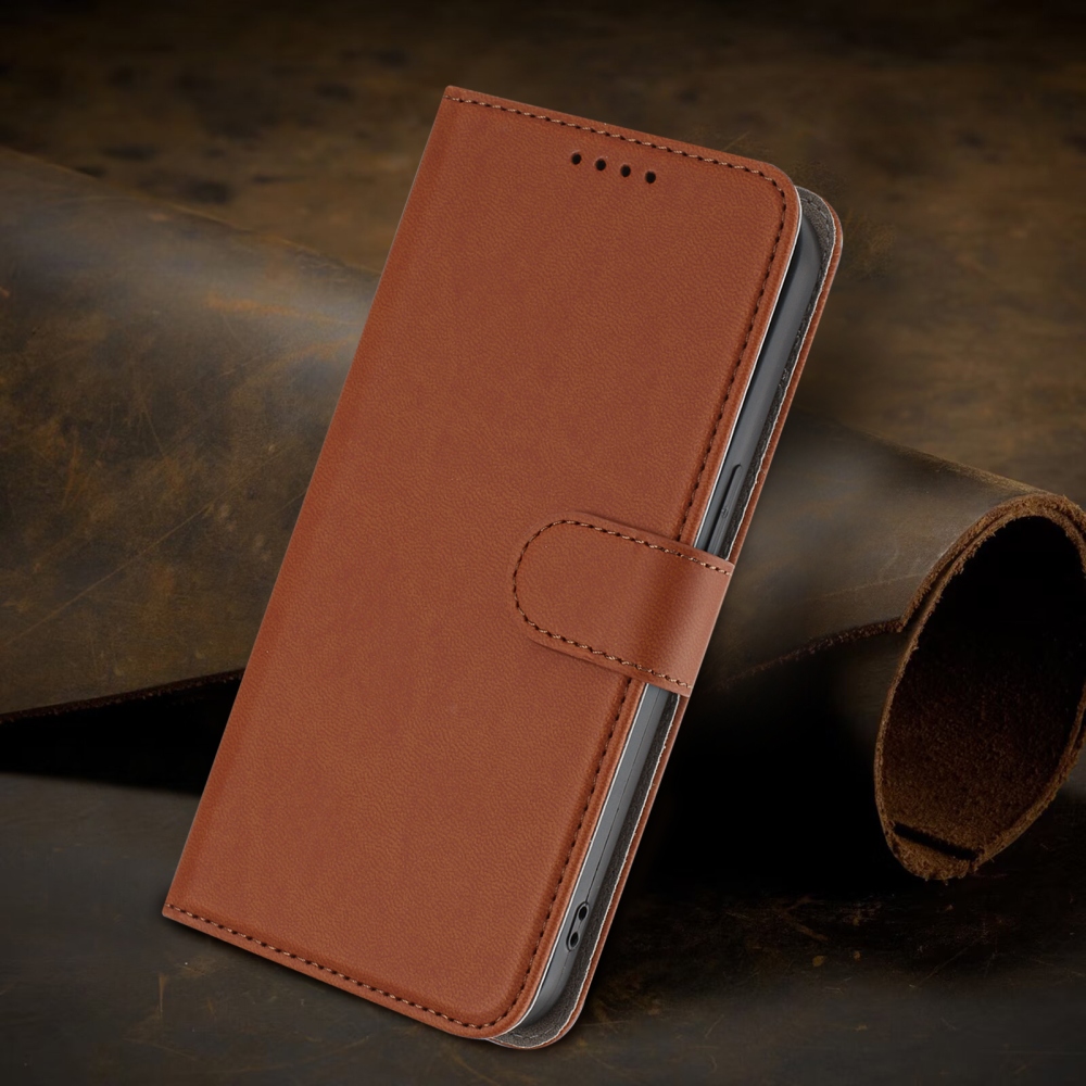 Snap knížkové pouzdro na Xiaomi Redmi 15 4G/5G (171mm) - hnědé