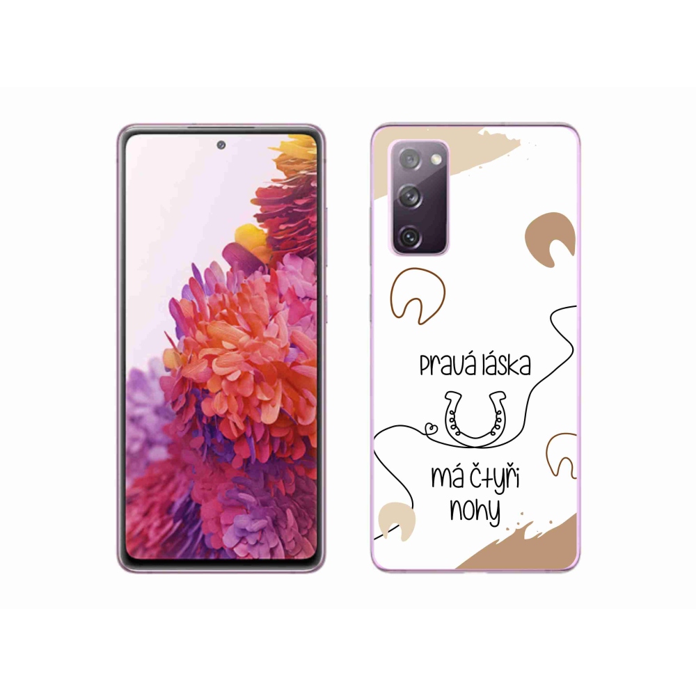 Gelový kryt mmCase na Samsung Galaxy S20 FE - koňský motiv bílé pozadí