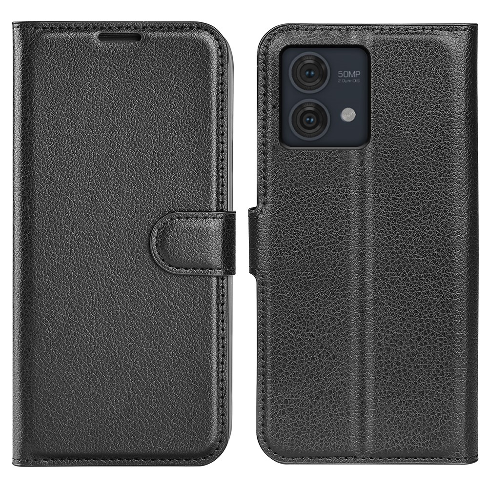 Litchi knížkové pouzdro na Motorola Moto G84 5G - černé