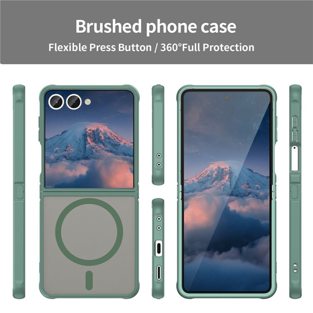 Case matný gelový obal s MagSafe na Samsung Galaxy Z Flip7 5G - zelený
