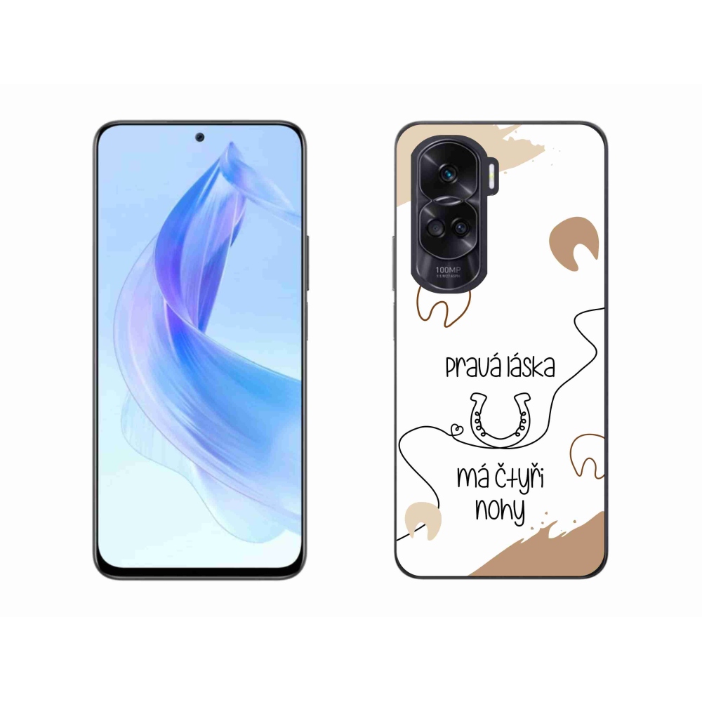 Gelový kryt mmCase na Honor 90 Lite - koňský motiv bílé pozadí