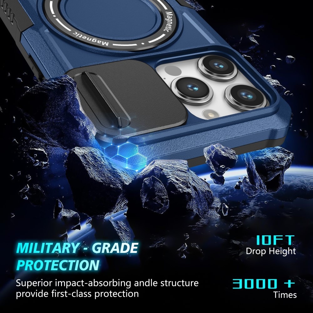 Military odolný kryt s MagSafe na iPhone 14 Pro Max - tmavěmodrý