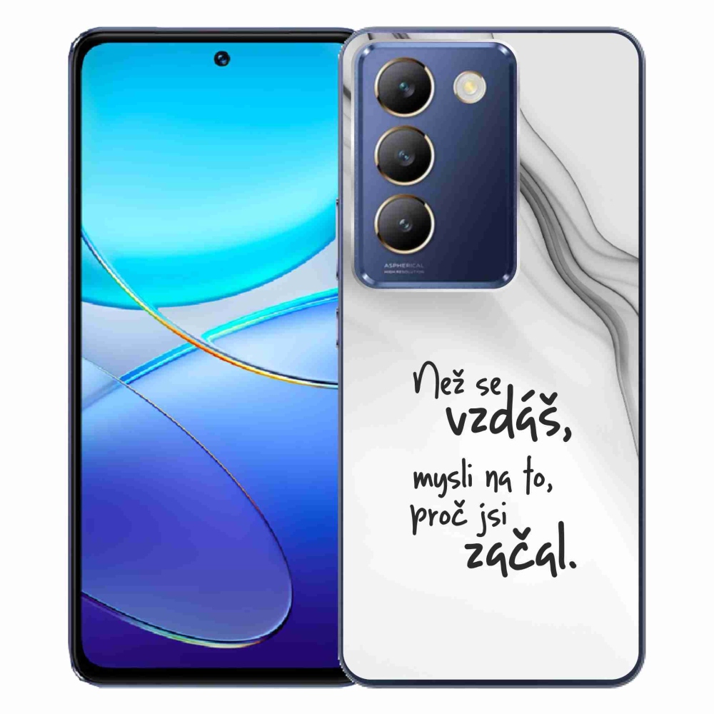 Gelový kryt mmCase na Vivo V40 SE 4G/5G - citát 2 bílé pozadí
