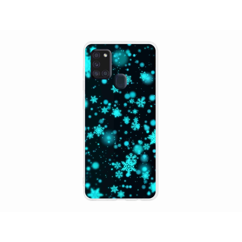Gelový kryt mmCase na Samsung Galaxy A21s - sněhové vločky 1
