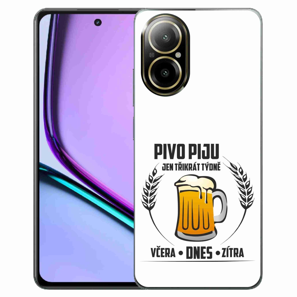 Gelový kryt mmCase na Realme C67 - pivní motiv bílé pozadí
