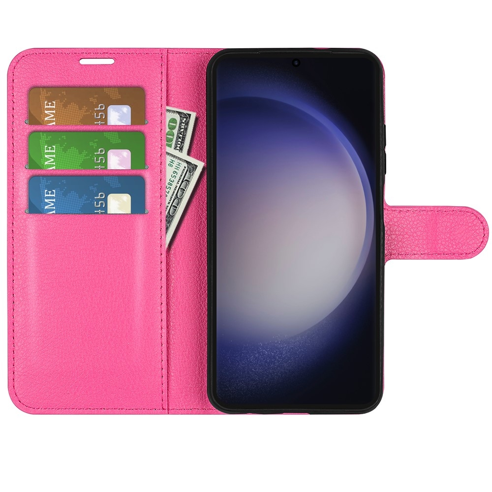 Litchi knížkové pouzdro na Samsung Galaxy S24 Ultra - rose