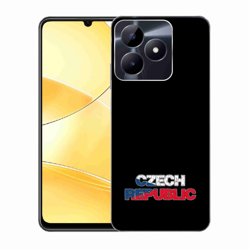 Gelový kryt mmCase na Realme C51/C53 - Czech Republic černé pozadí