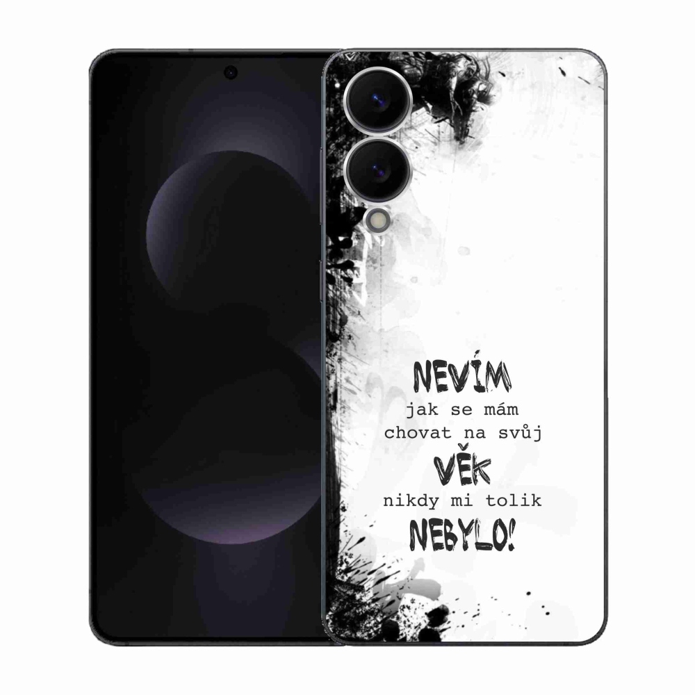 Gelový kryt mmCase na Samsung Galaxy S25 Edge - vtipný text 14 bílé pozadí