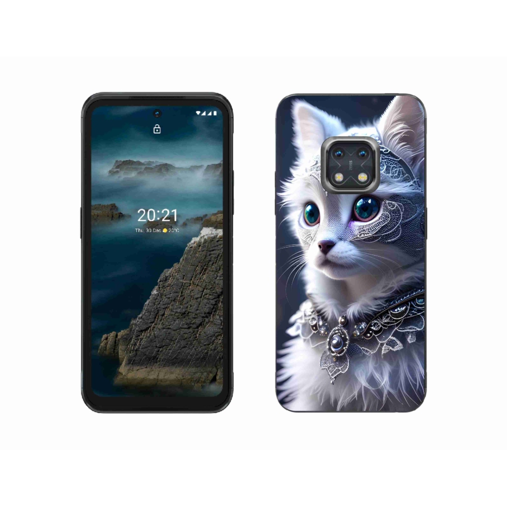 Gelový kryt mmCase na Nokia XR20 - bílá kočka