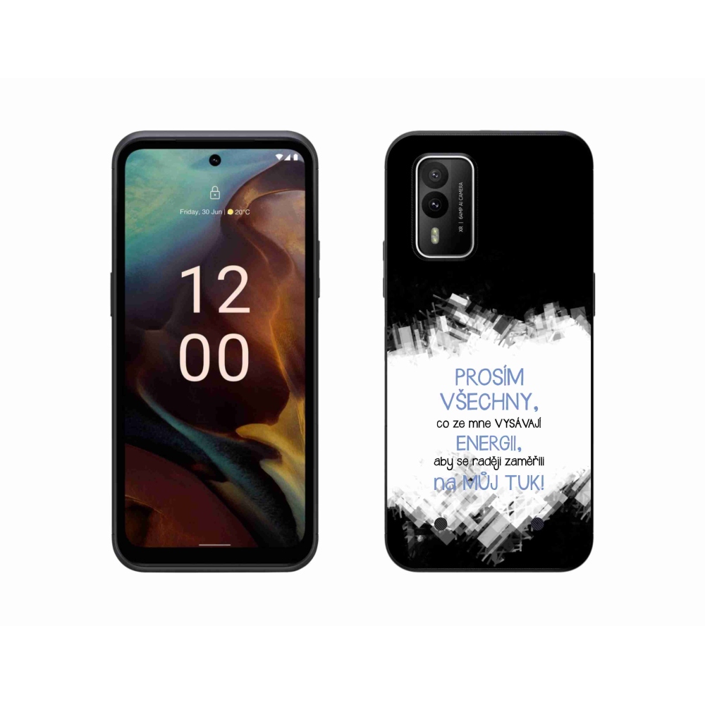 Gelový kryt mmCase na Nokia XR21 - vtipný text 1 modrý