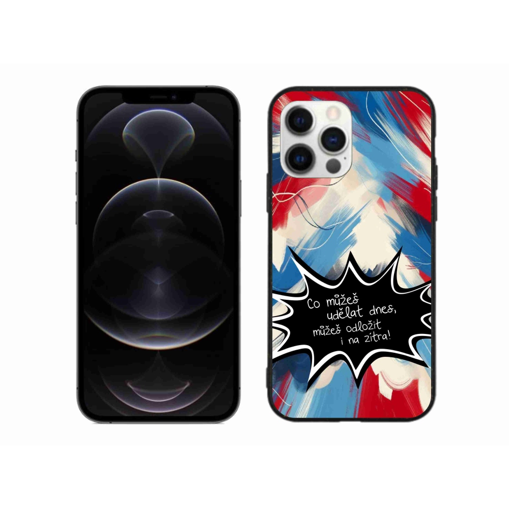 Gelový kryt mmCase na iPhone 12 Pro Max - vtipný text 9 černé pozadí