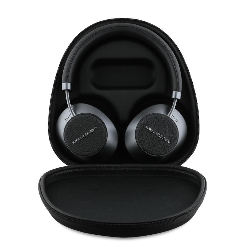 Karl Lagerfeld Saffiano Metal Logo ANC/ENC Bezdrátová Sluchátka Black