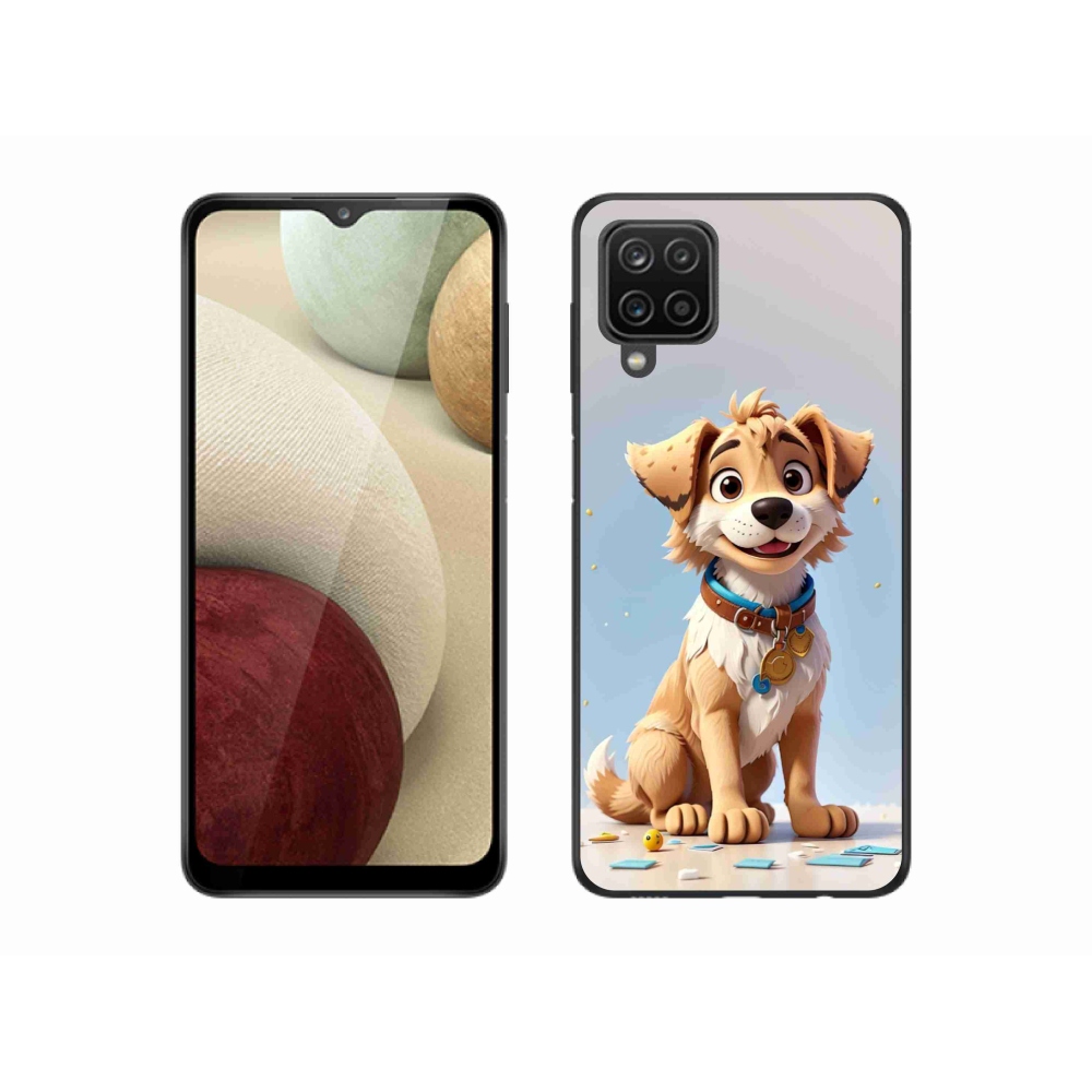 Gelový kryt mmCase na Samsung Galaxy A12 - kreslené štěně