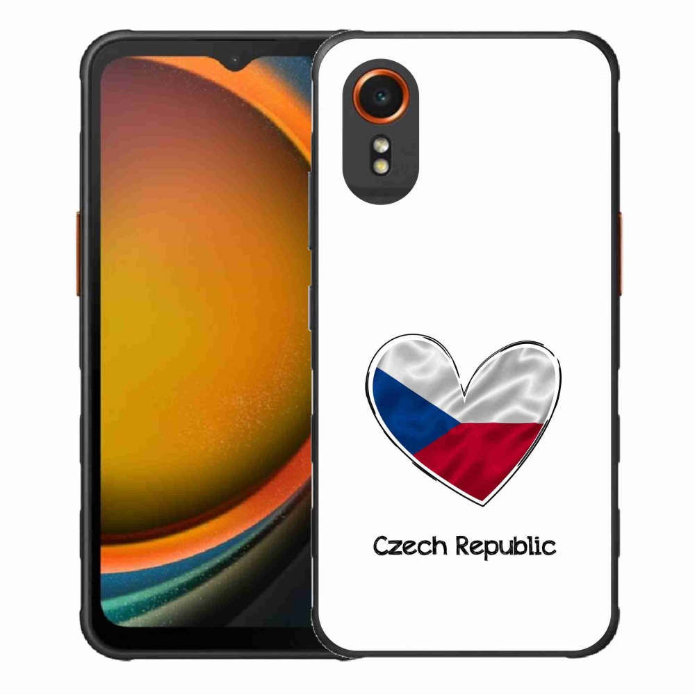 Gelový kryt mmCase na Samsung Galaxy Xcover 7 - vlajka srdce bílé pozadí