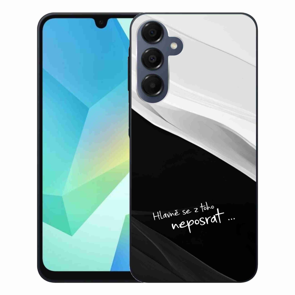 Gelový kryt mmCase na Samsung Galaxy A16 4G/5G - vtipný text 13 černobílé pozadí