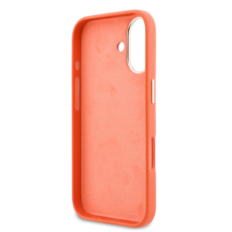 Guess PU Resin Logo Zadní Kryt pro iPhone 17 Orange