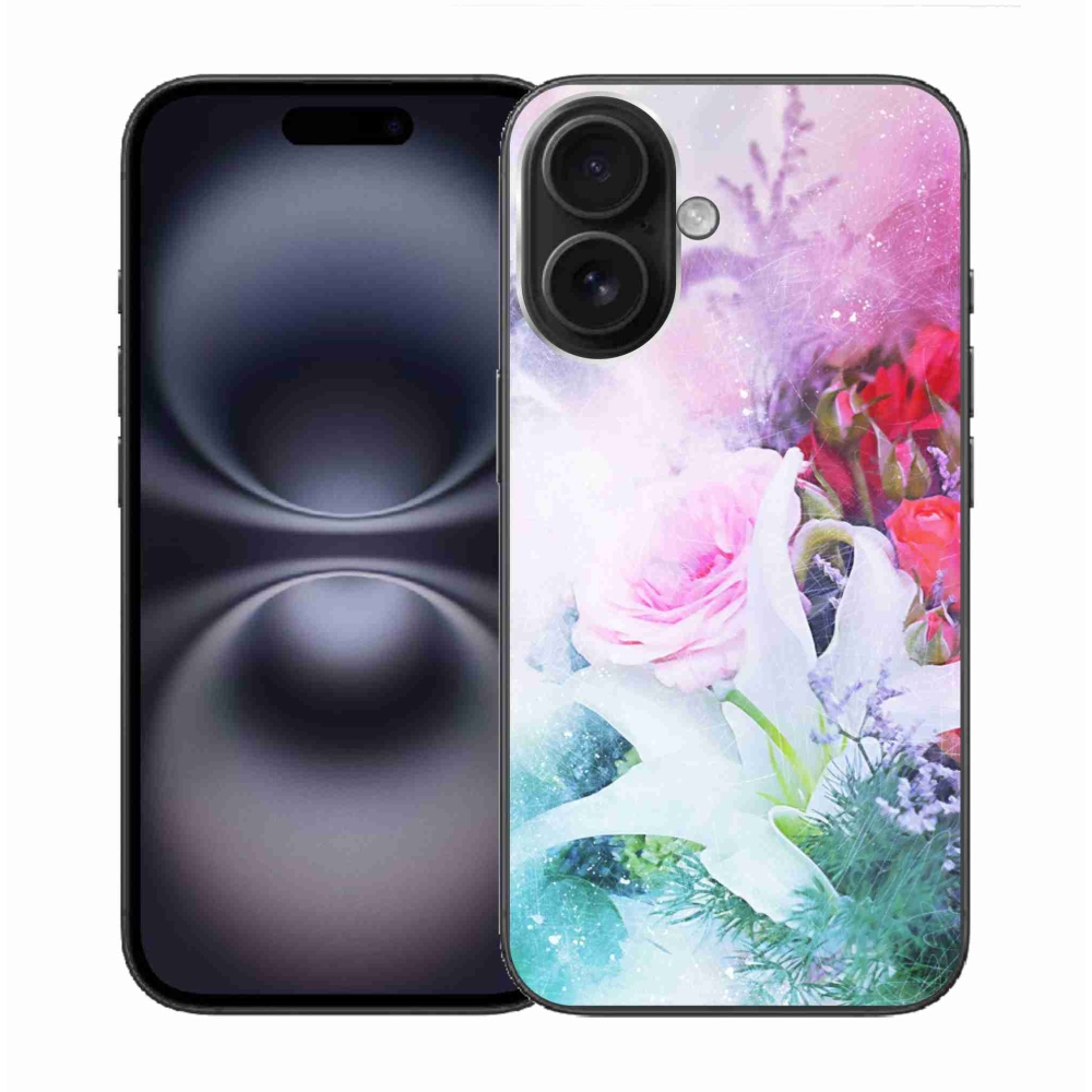 Gelový kryt mmCase na iPhone 16 - květiny 4