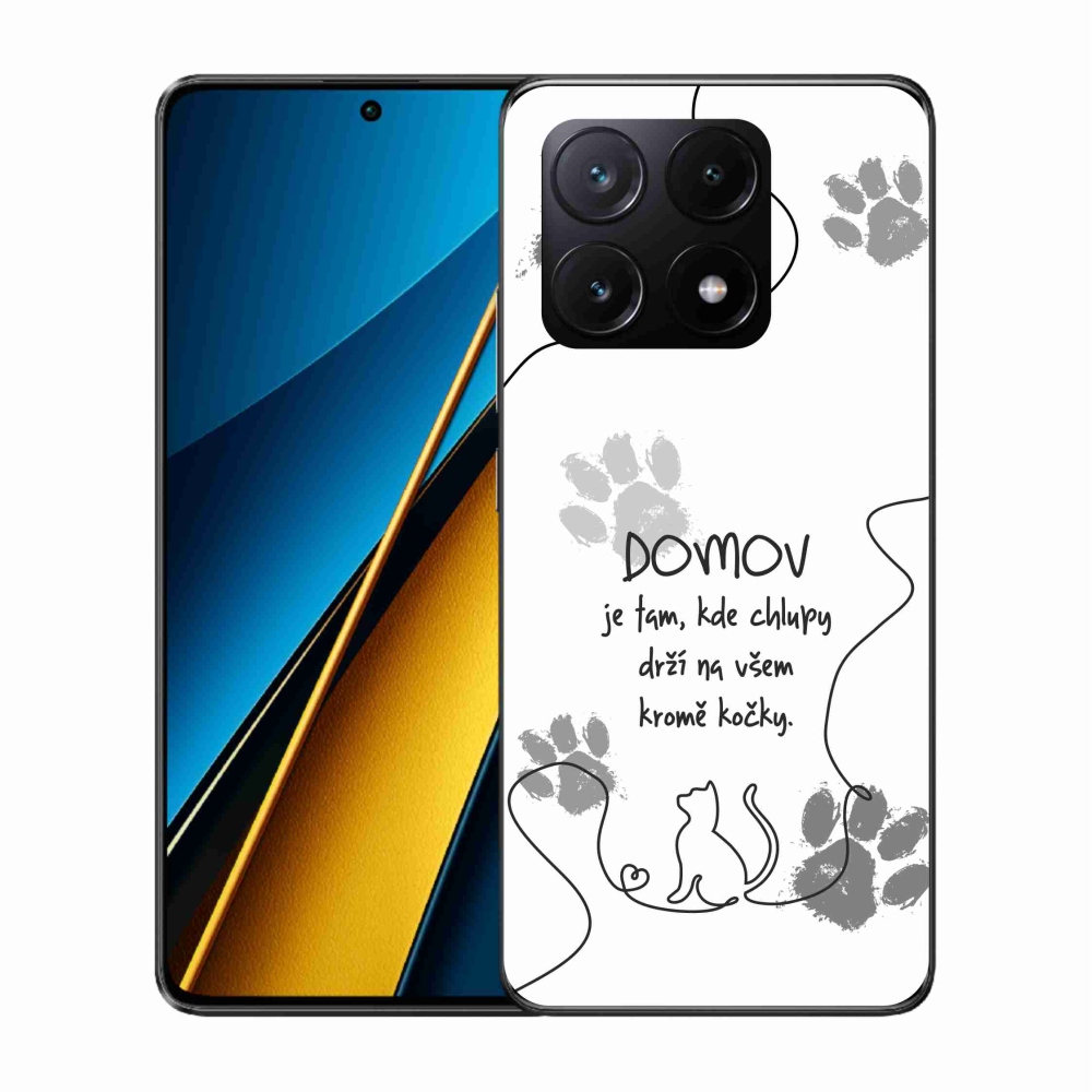 Gelový kryt mmCase na Xiaomi Poco X6 Pro 5G - kočičí motiv bílé pozadí