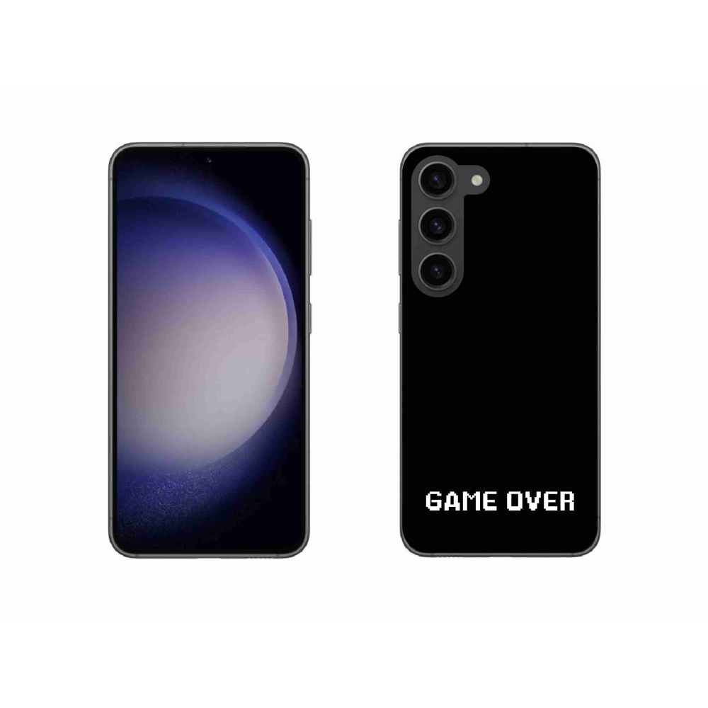 Gelový kryt mmCase na Samsung Galaxy S23 5G - game over černé pozadí
