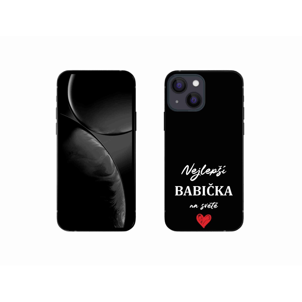 Gelový kryt mmCase na iPhone 13 mini 5.4 - nejlepší babička 1 černé pozadí
