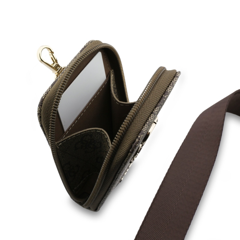 Guess Crossbody Popruh PU 4G Metal Logo + Peněženka Brown