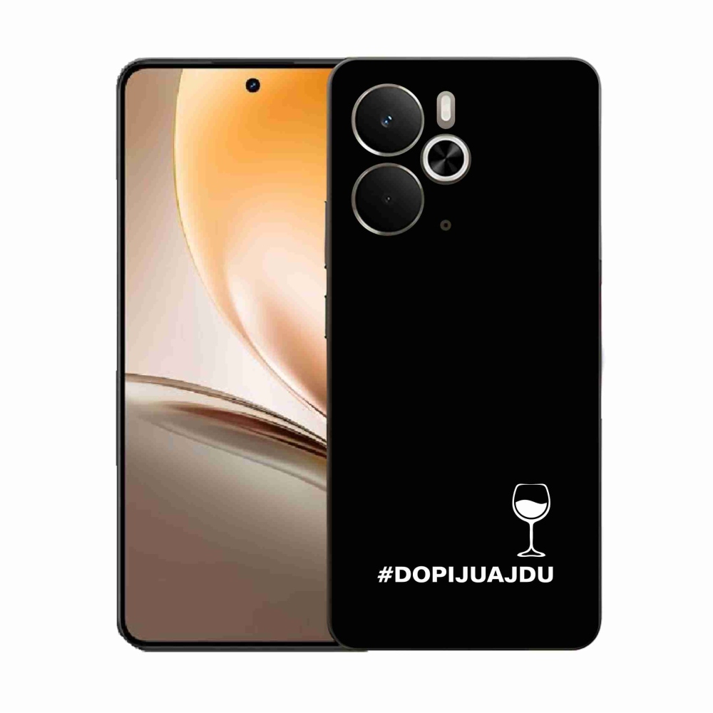 Gelový kryt mmCase na Realme 14 5G - vinný motiv černé pozadí