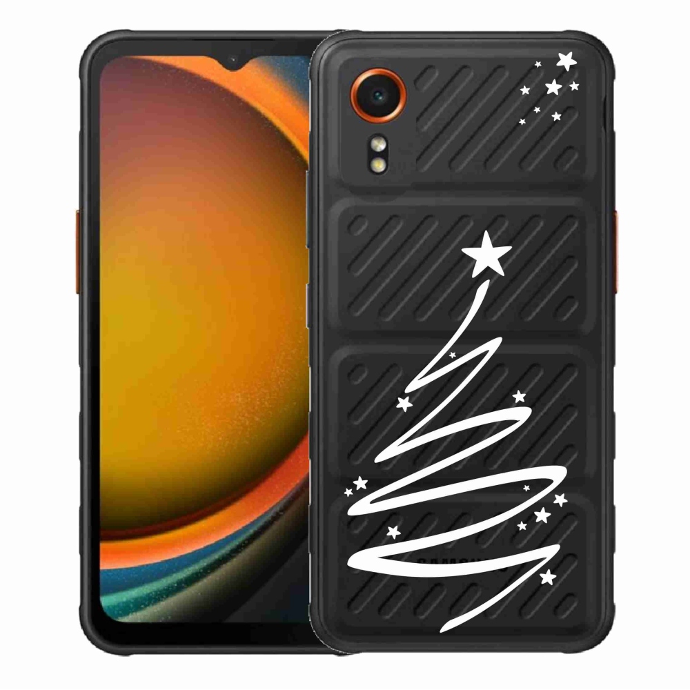 Gelový kryt mmCase na Samsung Galaxy Xcover 7 - bílý stromeček na průhledném pozadí