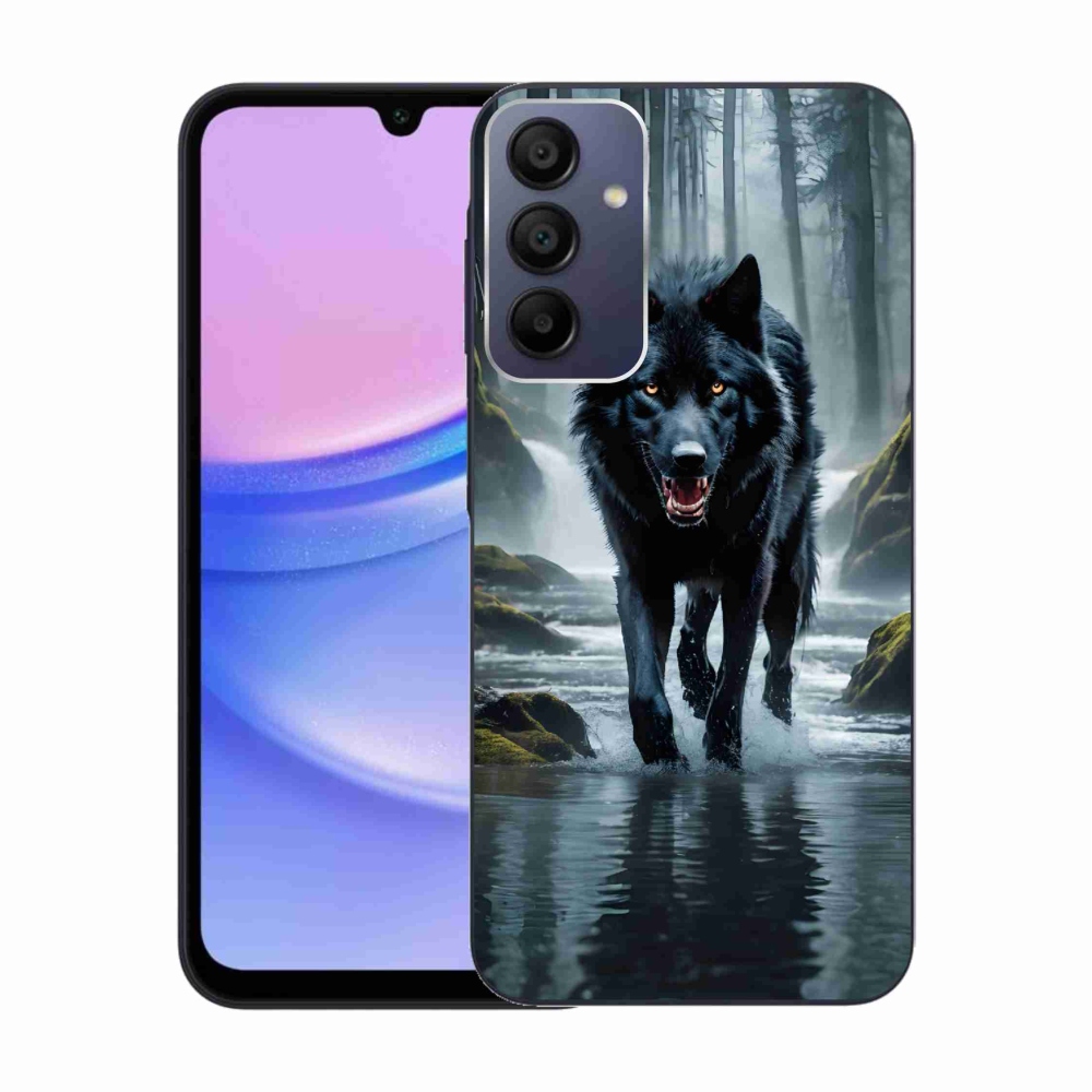 Gelový kryt mmCase na Samsung Galaxy A15 4G/5G - černý vlk