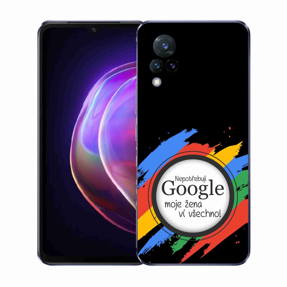Gelový kryt mmCase na Vivo V21 4G/5G - žena ví všechno černé pozadí