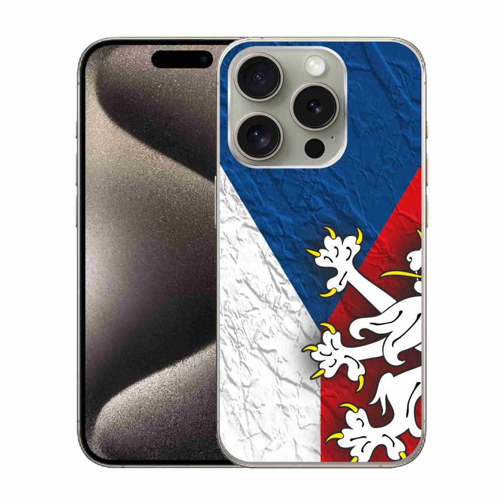 Gelový kryt mmCase na iPhone 15 Pro - česká vlajka 1