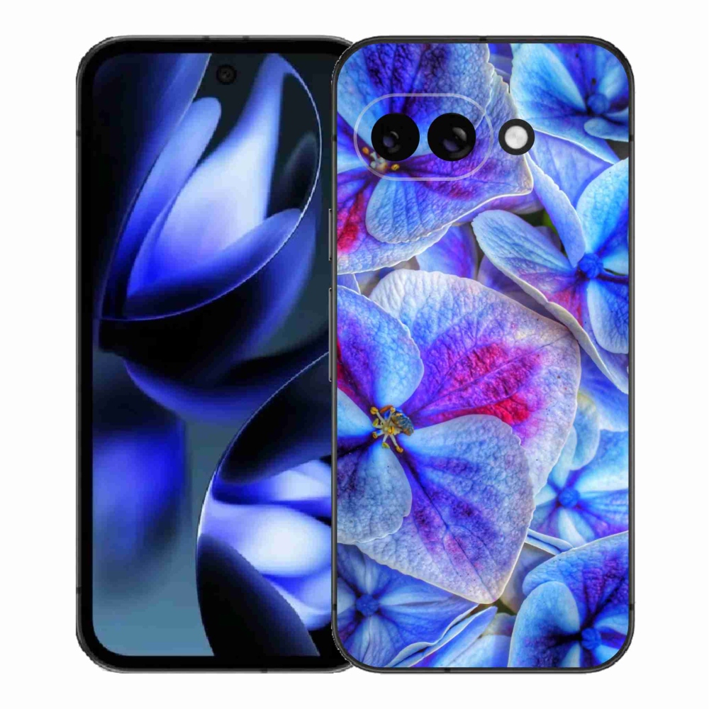 Gelový kryt mmCase na Google Pixel 9a - modré květy 1