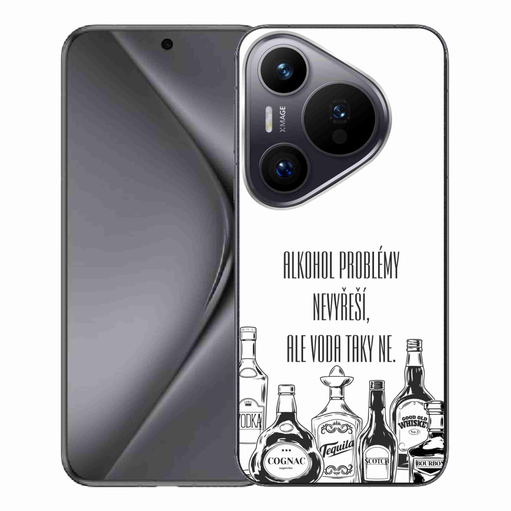 Gelový kryt mmCase na Huawei Pura 70 Pro - vtipný text bílé pozadí