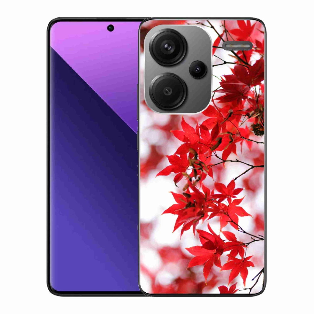 Gelový kryt mmCase na Xiaomi Redmi Note 13 Pro+ 5G - červené listy