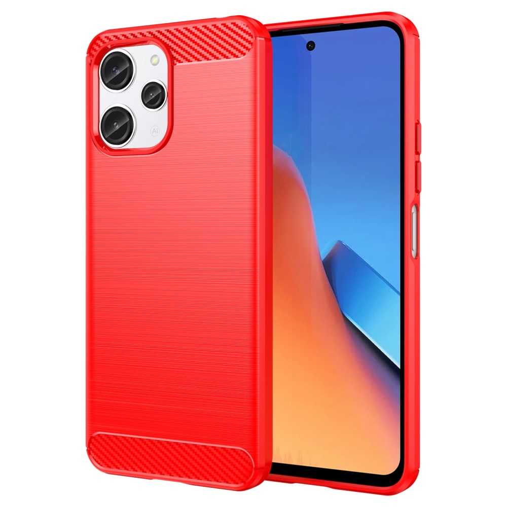 Carbon odolný gelový obal na Xiaomi Redmi 12 4G/5G - červený