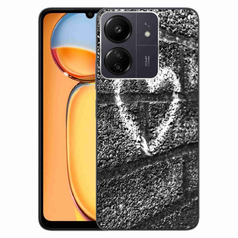 Gelový kryt mmCase na Xiaomi Poco C65/Redmi 13C - srdce na zdi